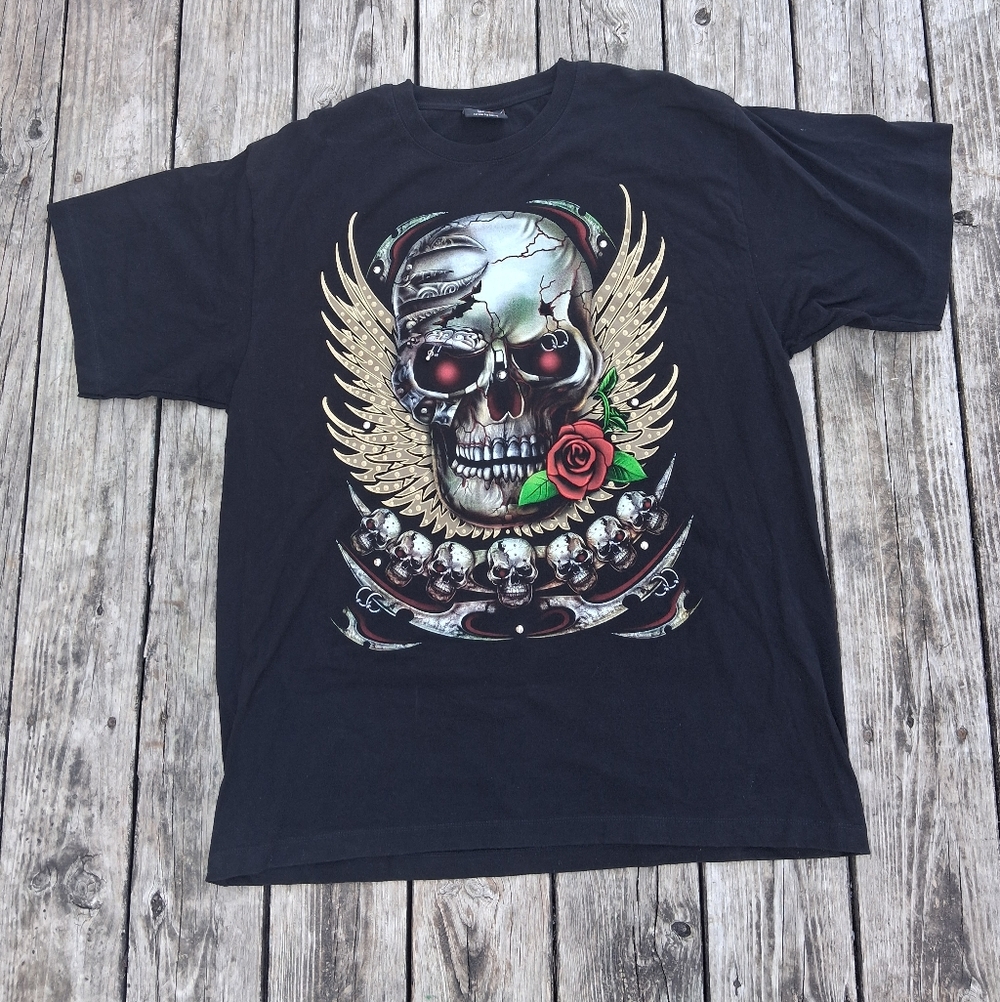 Jays Rock Y2k Skull Tshirt With Metal Detailing